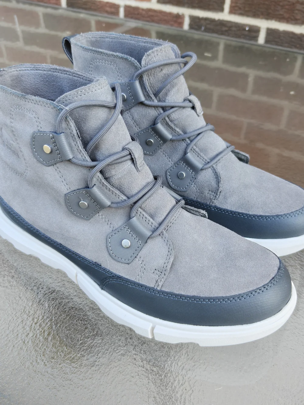 SOREL Mens Explorer Mission Waterproof Boots Quarry Grey Suede Size 10